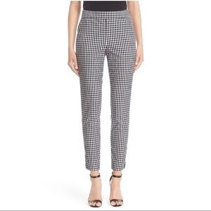 St. John Emma Navy Gingham Cotton Pant Sz 4 NWOT